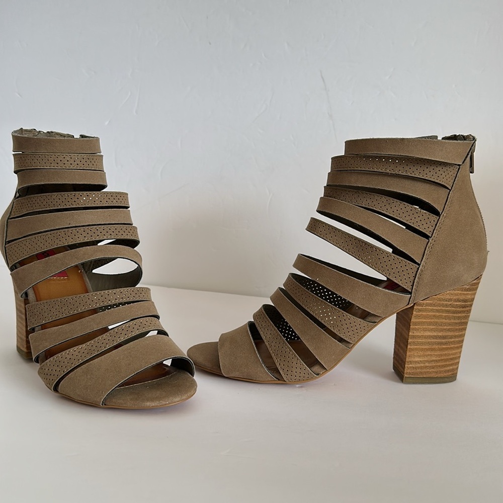 London Rebel Women’s Strappy Tan Heels - Picture 17 of 17